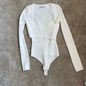 Winter white Abercrombie sweater wrap bodysuit!